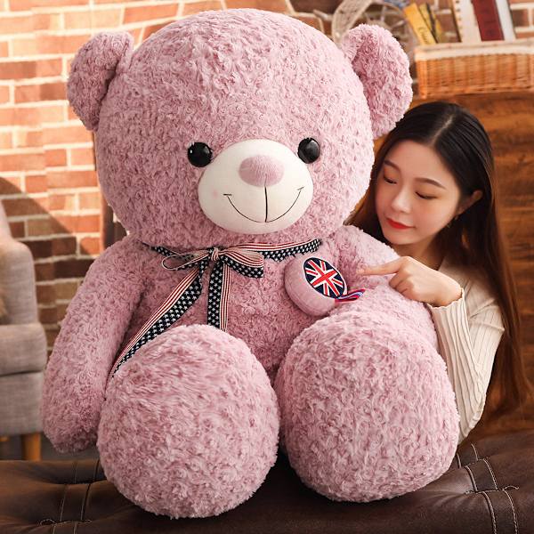 Mjukisdjur teddybjörn krambjörn docka leende björn docka purple 100cm