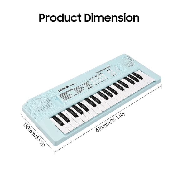 Elektroniskt piano med miniklaviatur Elektroniskt klaviatur med 37 tangenter Piano Barnpiano Blue