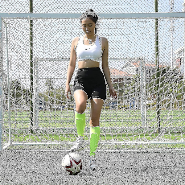 Fodbold Skinnebensbeskyttere, beskyttende Skinnebenspuder Høj Kvalitet Bright Yellow Medium