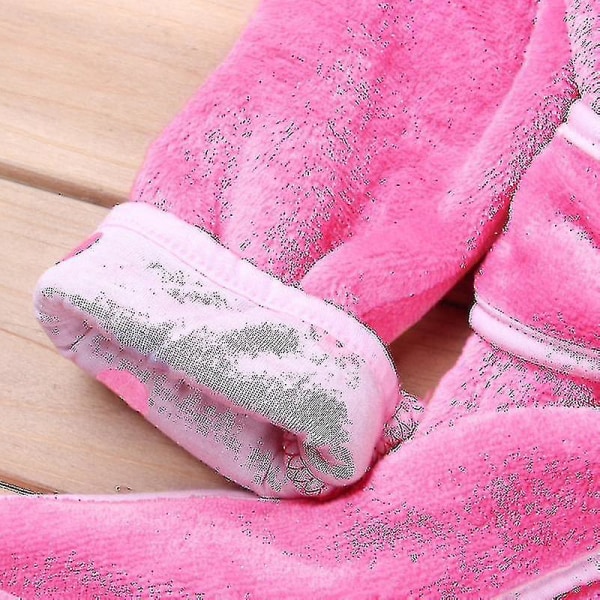 Lasten Vauvan Mikki Hiiri Hupullinen Fleece Kylpytakki Aamutakki Pojat Tytöt Eläimet Yöasut-b Rose Red 4-5 Years