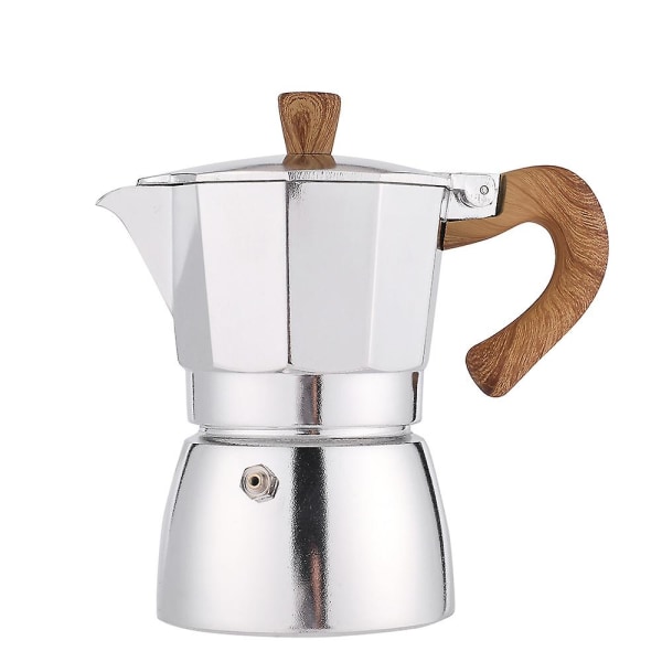Praktisk kaffebryggare Moka Pots Espresso Latte Perkolator Mocha Kaffebryggare Kittel Cafeteira Coffeeware Med Anti-skållhandtag Silver 300ml