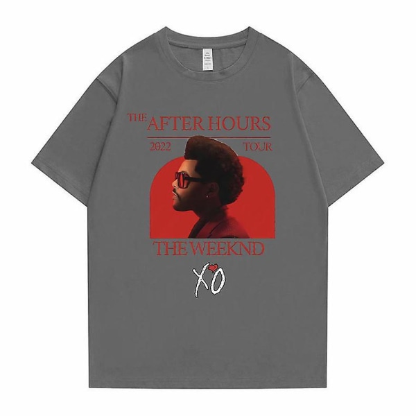 The After Hours  Tour The Weeknd X'o Grafisk T-shirt Herr Nyhet Bomull T-shirts Herr Dam Mode Sommar Oversize T-shirt Dark gray XS