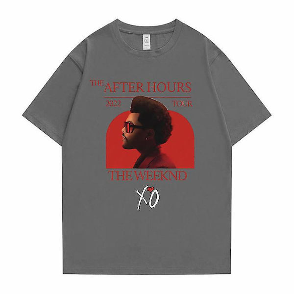 The After Hours Tour The Weeknd X'o Grafisk T-skjorte Mann Nyhet Bomulls T-skjorter Menn Kvinner Mote Sommer Oversized T-skjorte Dark gray M
