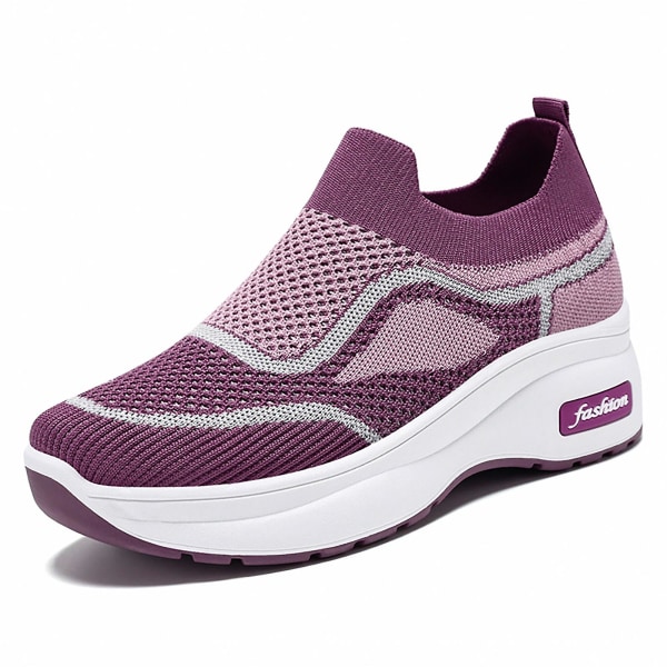 Dam Flat Bottom Mesh Skor Halkfria Mjukbottnade Skor Gåva Till Flickvän Kvinnlig Älskare Purple 39
