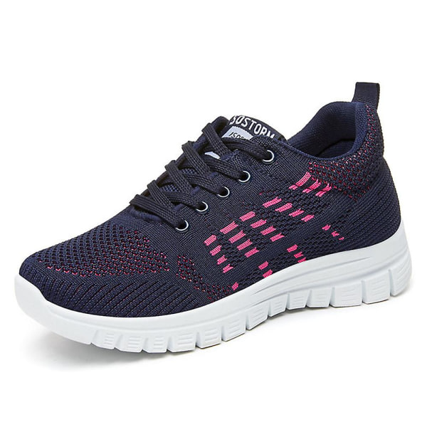Dam Träningsskor Löpning Andningsbara Atletiska Snörskor Sport Fitness Gymnastikskor Promenad Arbetsskor Blue 36