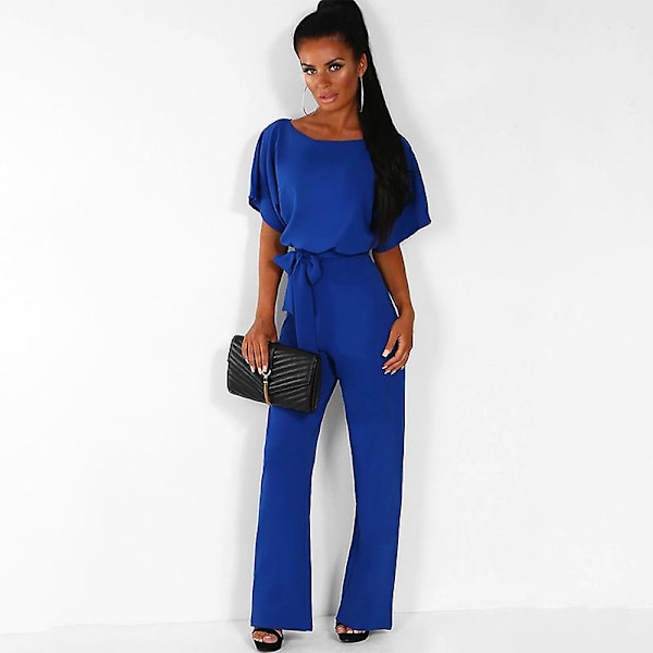 Dame Jumpsuit Casual Bred Ben Dame Aftenfest Lang Playsuit Blue S