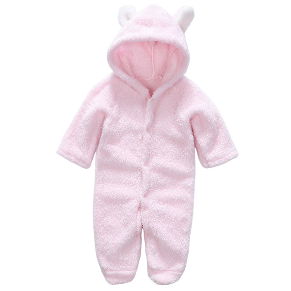 Nyfödd Romper Jumpsuit med Huva Bekväm att Bära med Söt Djurdesign för Födelsedagspresenter och Nyårspresenter Pink 6-9m
