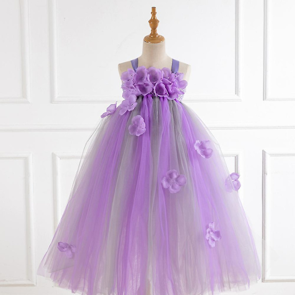 Flickor Prinsessa Klänning Handgjord Tutu Mesh Lång Klänning Karneval Fest Klänning Upp 2 XL