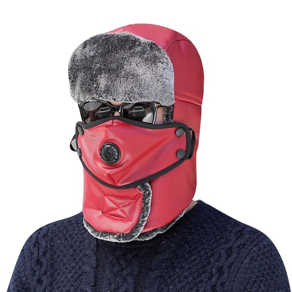 Termisk Vinter Trapper Hatt Höst Vinter Cykling Vindtät Varm Utomhuskeps Ny Red Breathing Valve