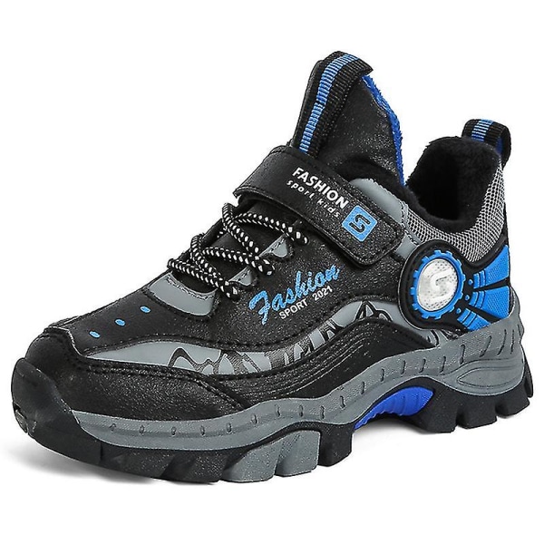 Drenge Lav Top Trekking Sko Vandresko Camping Skridsikker Udendørs Sneaker Black Blue EU 37
