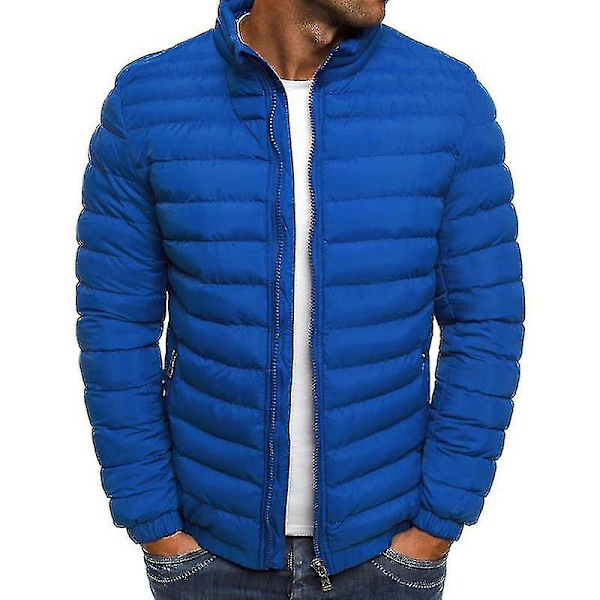 Lättvikts Bubbeljacka Vadderad Vinterjacka Herr H Royal Blue 3XL