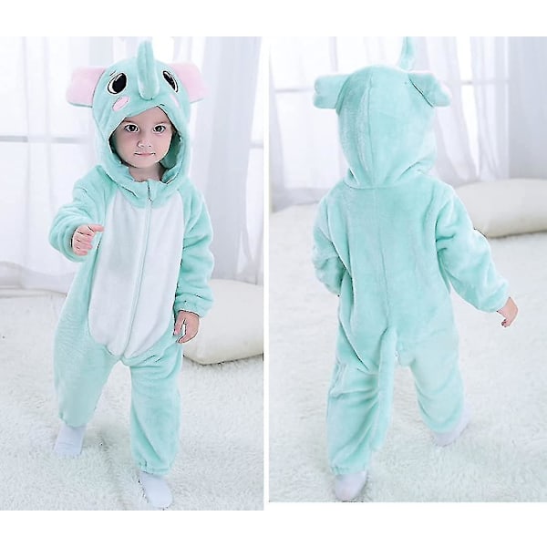 Spædbarn Tiger Dinosaur Kostume Udklædning Hætte Romper Jumpsuit Elephant 110