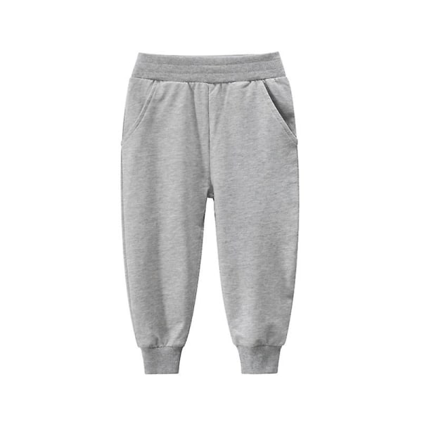 Pienten poikien puuvillaiset aktiiviset collegehousut, lasten rennot urheilulliset yksiväriset taskuhousut grey 90CM