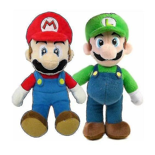 2 st Super Mario Bros Plyschdocka Mario Luigi Mjuk Plyschdjur Nalle Leksak Barn Present-c