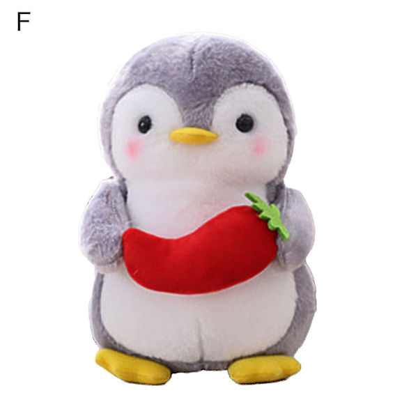 25cm Tecknad Pingvin Med Frukt Grönsak Plysch Gosedjur Barn Present Mjuk Docka_a_hf F