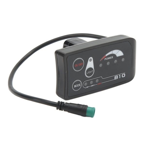 Sähköpyörän LED-näyttömittari Sähköpotkulaudan LED-näyttöpaneeli 8102 vedenpitävä 5P-liitin 24V