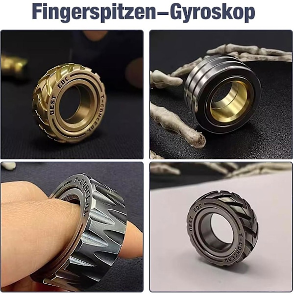 Dual-funksjonelt motorsykkeldekk Fidget Ring i rustfritt stål - Stressreduserende leketøy - SDR