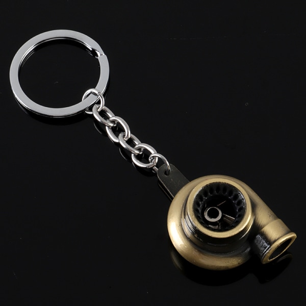 2 stk. Mini Turbo Turbo Nøglering Spindende Turbine Nøglering Black