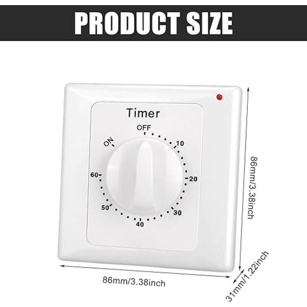 AC 220V Bryter Timer Pumpe Høy Ytelse Elektronisk Kontroll Mekanisk Nedtelling Socket Tid Bryter-30min