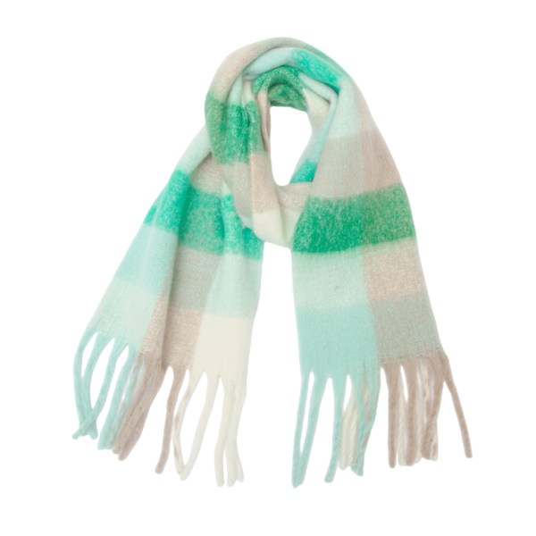 Dam Scarf Vinter Stor Färgglad Rutig Tjock Varm Wrap Scarves Casual Tassel Filt Scarf Snygg Rutig Design