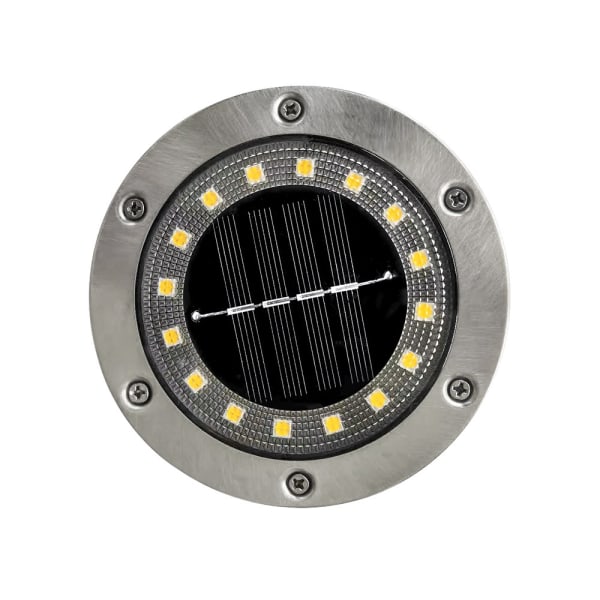 2-pack solcellslampor för golv 16 LED-lampor varma färger silver
