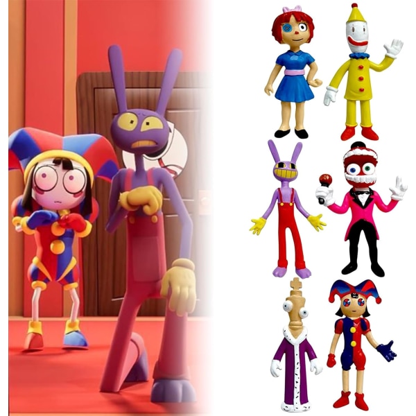 10 Fantastiske Digitale Sirkusfigurer, Pomni Jax Modellleker Til Barn, Samleobjekter Fra The Amazing Digital Circus 10pcs-b