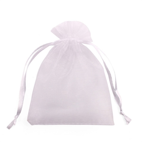 100kpl Bunch Protection Bag Greippi Organza pussi-10*12cm-valkoinen