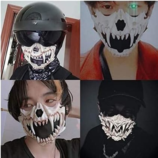 Halloween-kostym Halvskallemask Cosplaydr?kt Skeletthalvmask Varulvsmask Hartsmask