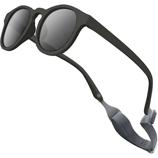 Fleksible babysolbriller UV-beskyttelse 0-3 år gamle (sort)