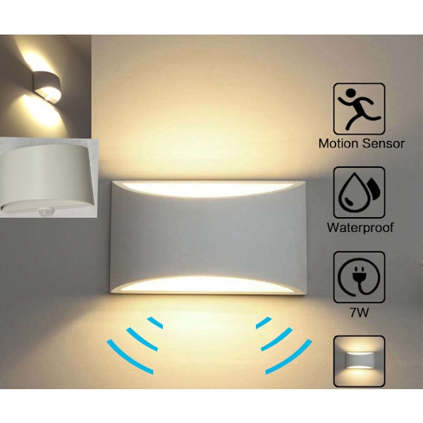 7W LED dekorativt natlys - varmt hvidt lys - hvid