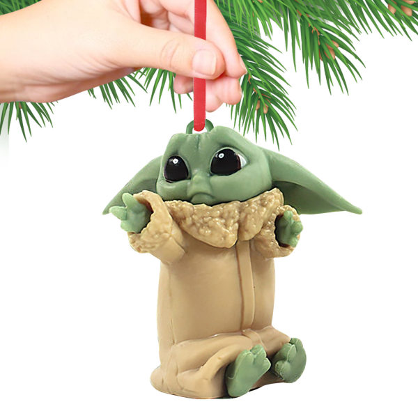 Baby Yoda-anheng Julepynt Flat Hengesmykke Xmas 9#