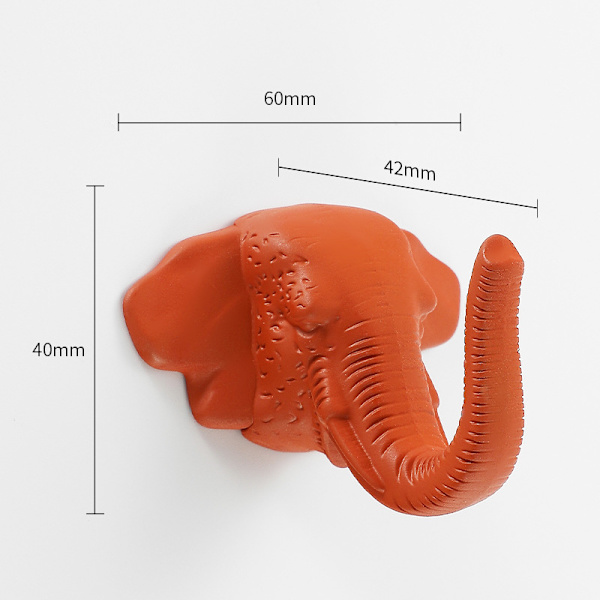 Elefant Næse Knager Enkelt Krog Badeværelse Orange