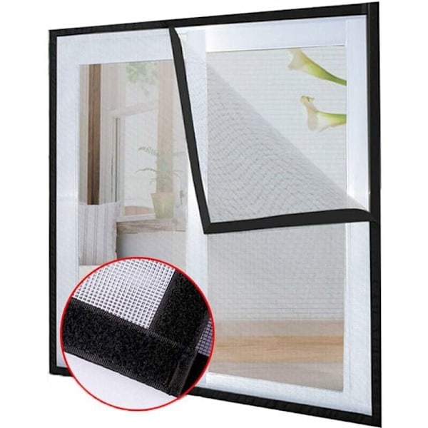 Kattenet med tape, til balkonvindue myggenet (1,2 x 1,5M) H
