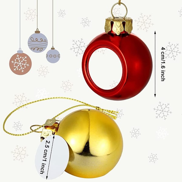 9 st sublimering julboll, obruten julgran ornament