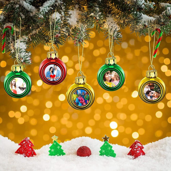9 st sublimering julboll, obruten julgran ornament