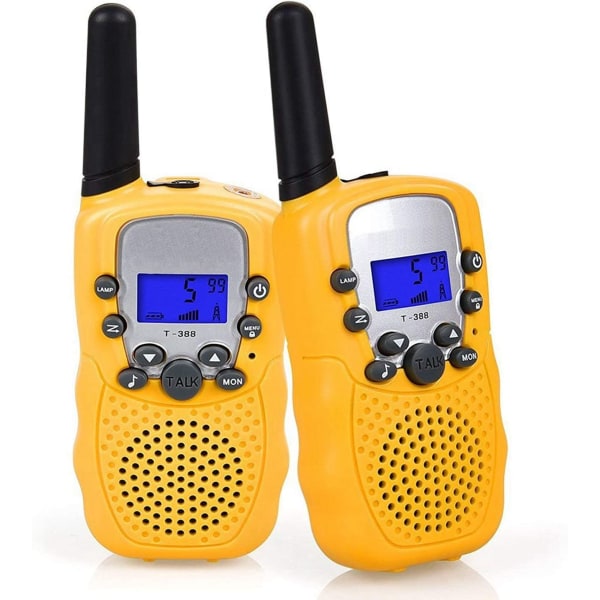Håndholdt walkie-talkie T388 til børn (gul, 2 stk)