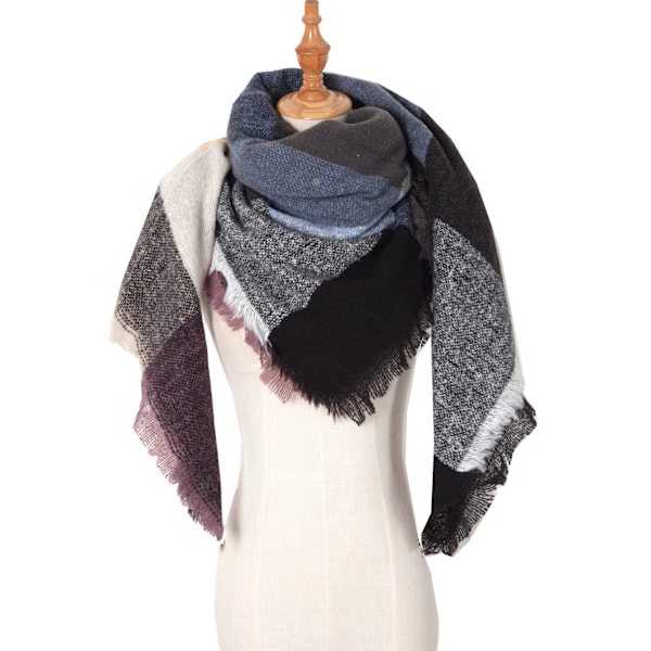 Women's Winter Scarf Triangle Knitted Scarf Casual Women's Plaid  Shawl and Wrap Women's