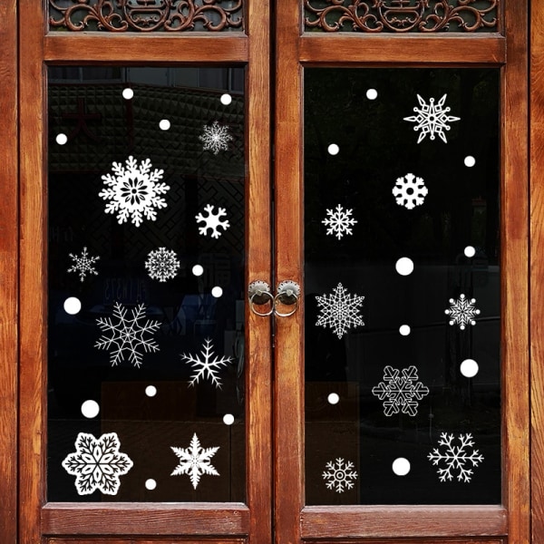 Jul 111st Glitter Snowflake Clings Fönsterfilm Glas Sti