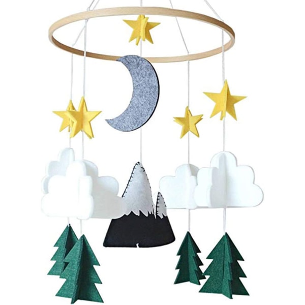 Baby Crib Mobil Hængende Ornament, 3D Starry Clouds Ornament