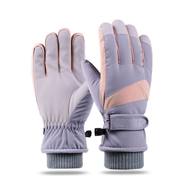 Talven hiihtolumet, lämpimät kädet, oikea kuvio, violetti