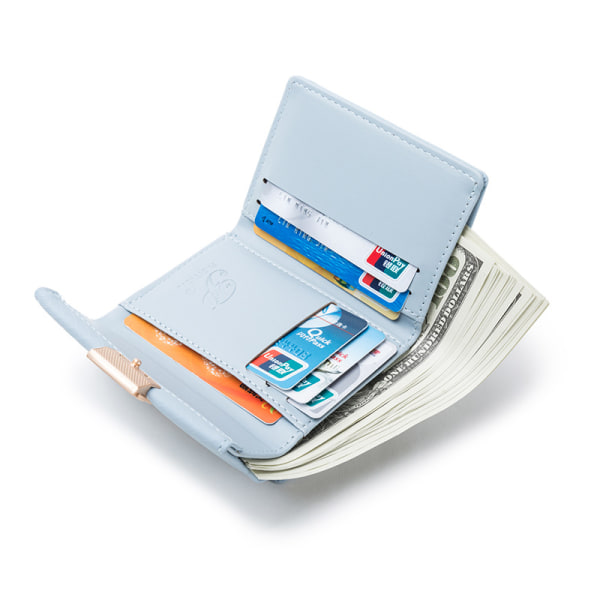 Søt liten lommebokkortholder for kvinner, kort, lyseblå