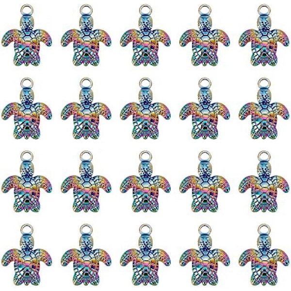 1 Ask 20 st Sköldpaddsberlocker 304 Rostfritt Stål Sköldpaddsberlock Sköldpaddsberlocker Bulk Ocean Hawaii Lyckoberlock