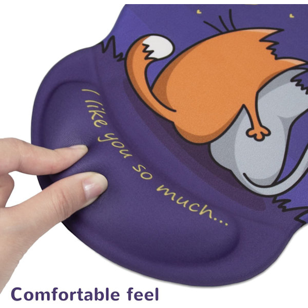 Ergonomisk svart musmatta med mjukt gel handledsstöd