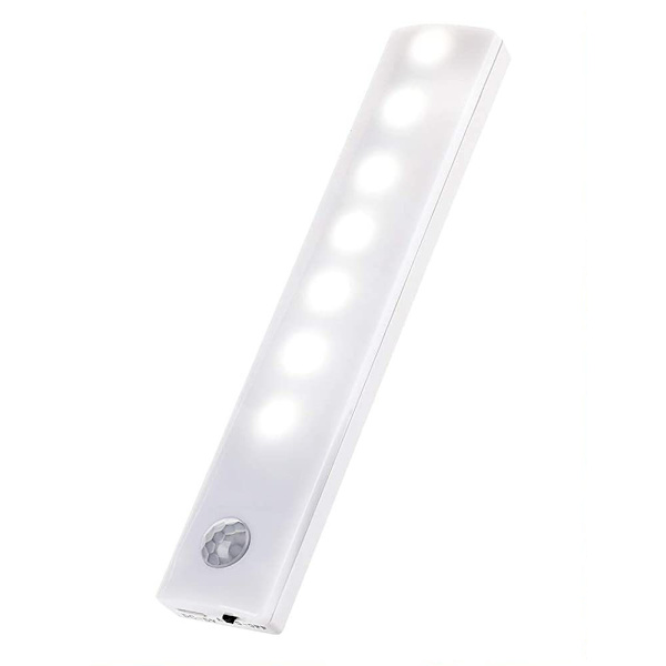 LED-skapbelysning med bevegelsessensor, 3 stk, hvit