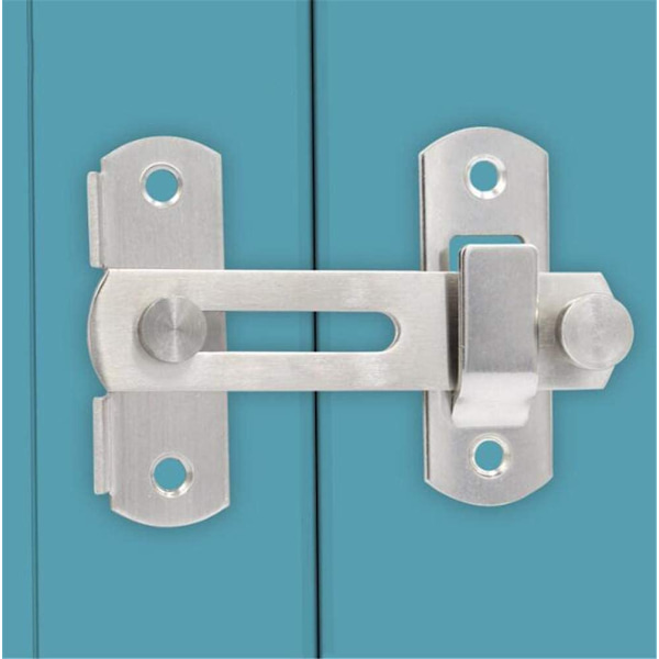 Hasp-låser, dører med skyvelåsbolter (2 stk, sølv)