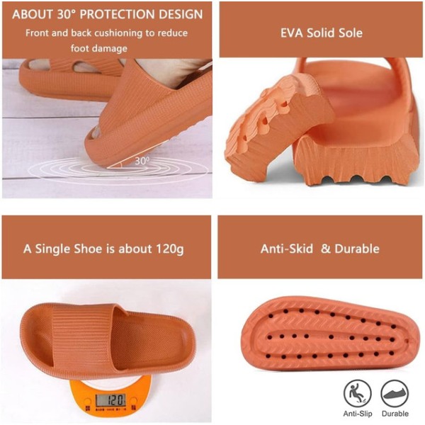 Kvinde Tykke Platform Cloud Slippers orange 44-45