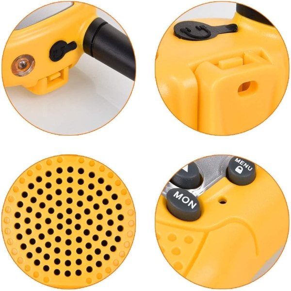 Handhållen walkie-talkie T388 för barn (gul, 2 st)
