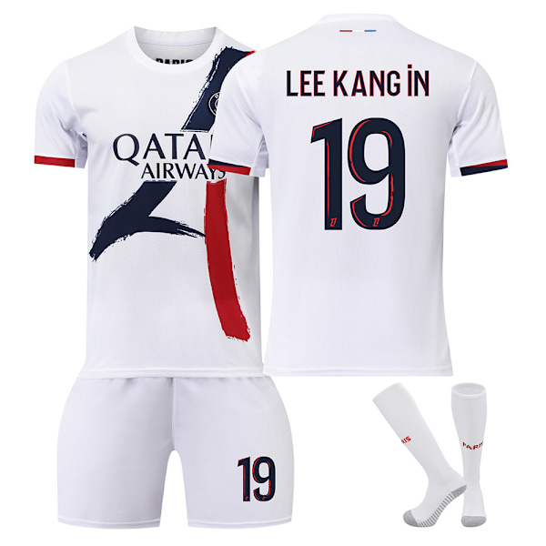 2024-2025 Paris trøje nr. 7 Mbappe nr. 19 Li Gangren nr. 10 Dembele nr. 9 Ramos børnefodbolduniformsæt{HONGDE} Size 19 socks #20