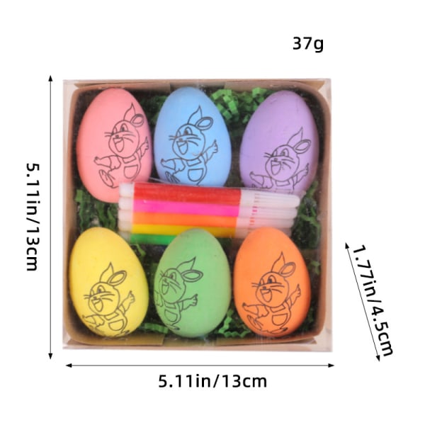 4 sett påske DIY håndmalte egg, tegneserie kanin egg Barn håndlaget håndlaget gave
