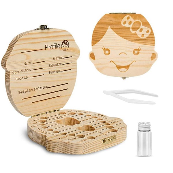 Baby Tooth Box, puinen lasten organizer -hammassäiliö2#